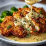 Crispy Parmesan Chicken served with a side of vegetables