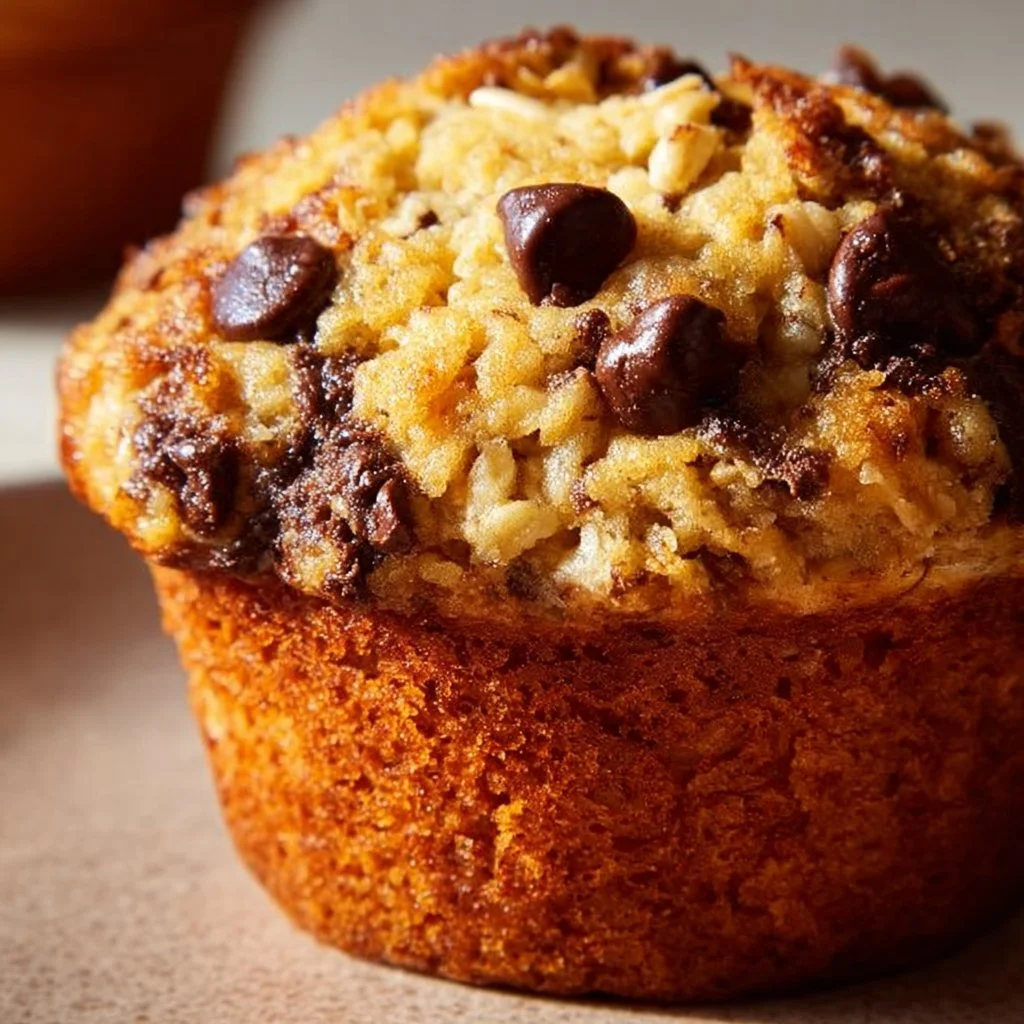 Fearless oatmeal chocolate chip breakfast muffins ready to serve