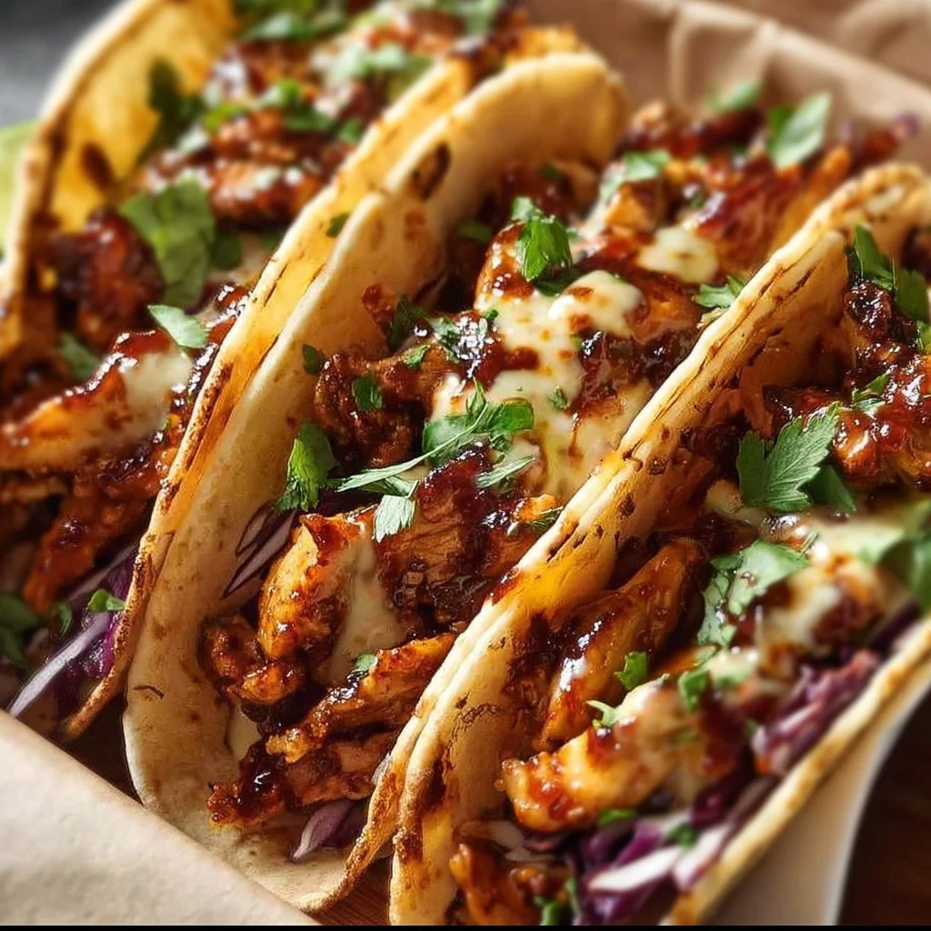 Garlic Butter Honey BBQ Chicken Tacos 2 Garlic Butter Honey BBQ Chicken Tacos: Sweet, Savory & Irresistible!
