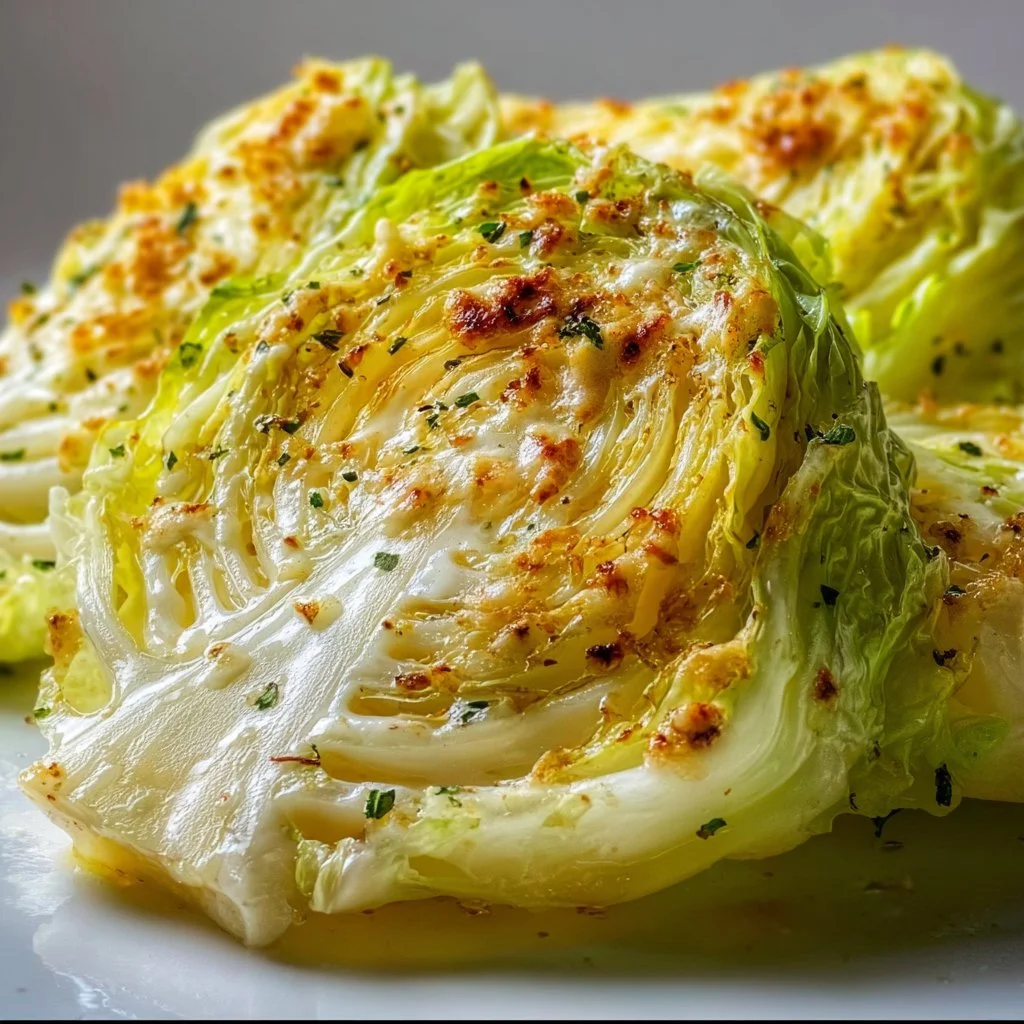 Delicious Garlic Parmesan Melted Cabbage dish served on a plate