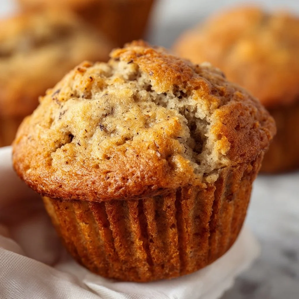 Freshly baked gluten-free banana muffins on a cooling rack