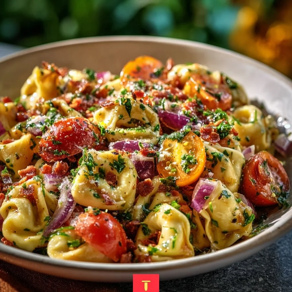 Delicious Grinder Tortellini Salad with fresh ingredients and vibrant colors