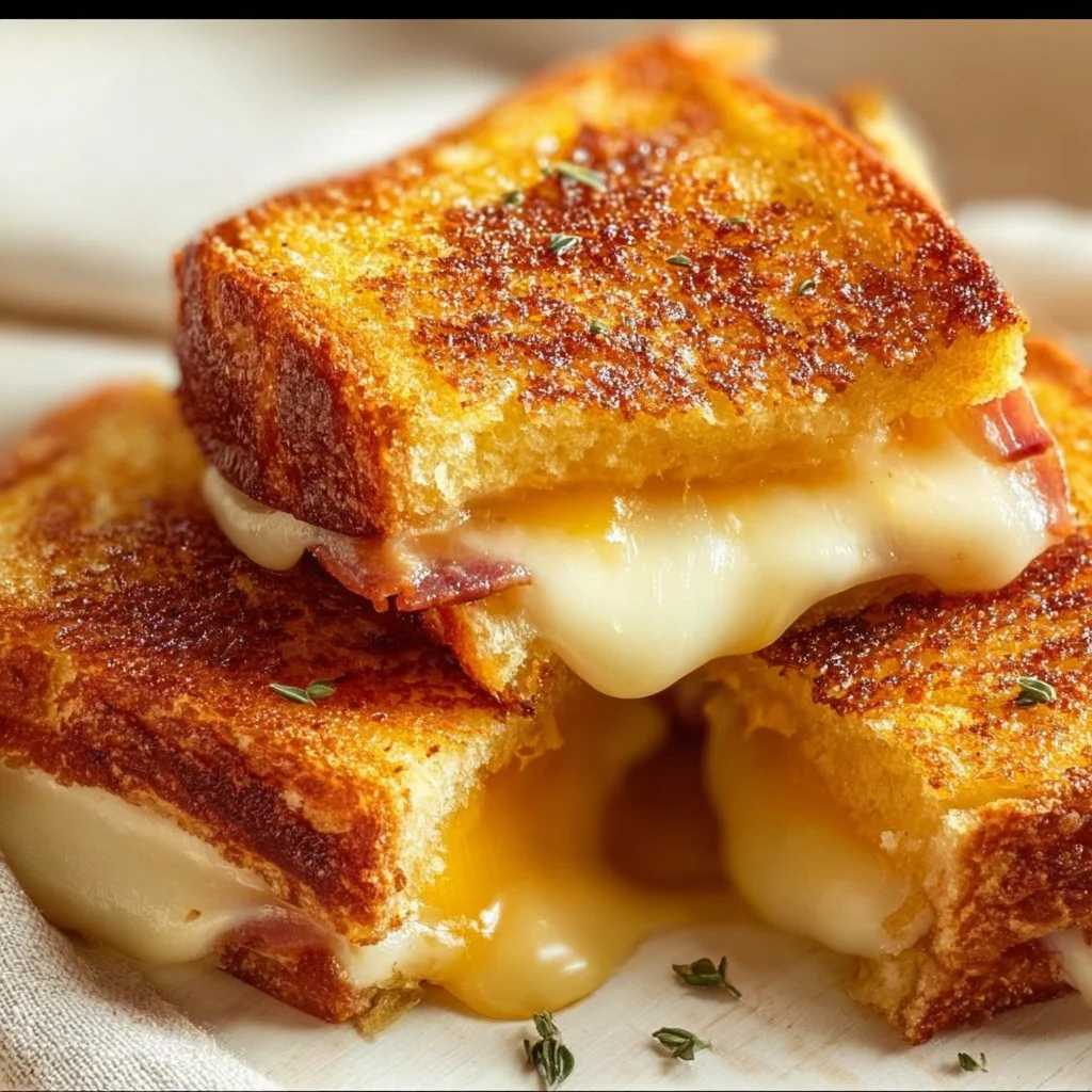 Hawaiian Roll Grilled Cheese sandwich with melted cheese and toasted bread