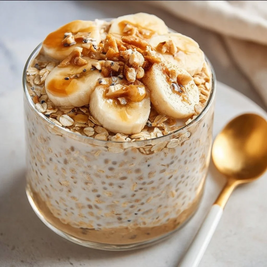 Healthy Banana Bread Overnight Oats 2 Healthy Banana Bread Overnight Oats | CookedByMomy