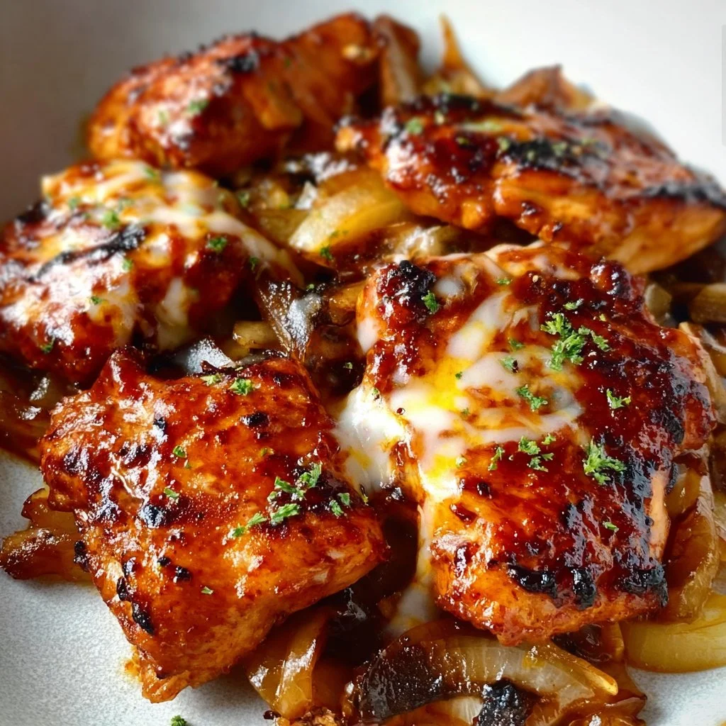 Low carb BBQ chicken thighs cooked to perfection on the grill