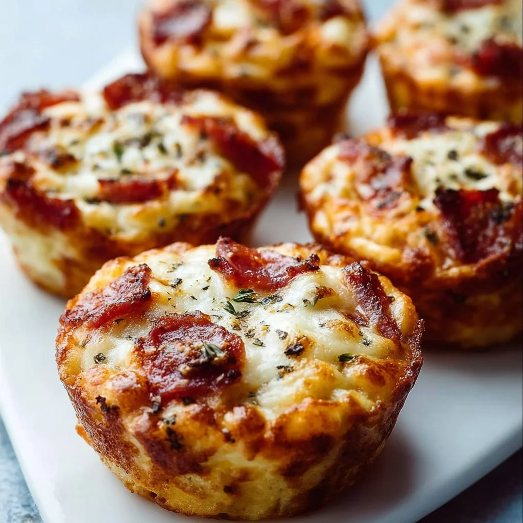 Delicious lunchbox pizza muffins ready to be served.