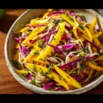 Mango Slaw 4 Colorful bowl of mango slaw with fresh ingredients