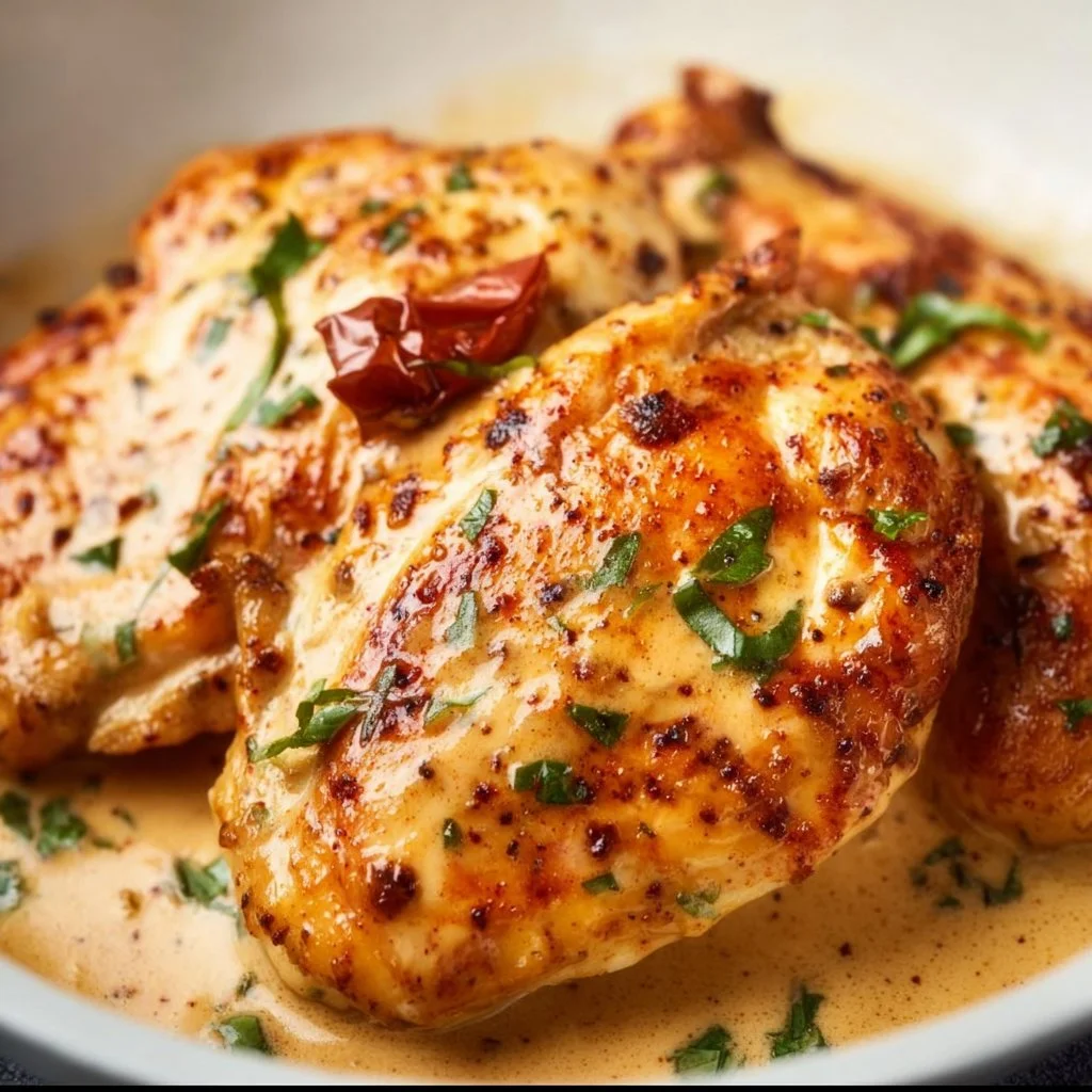 Creamy and flavorful Marry Me Chicken recipe served with pasta and herbs.