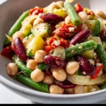 Mediterranean 3 Bean Salad 3 Mediterranean 3 bean salad featuring colorful beans and fresh vegetables