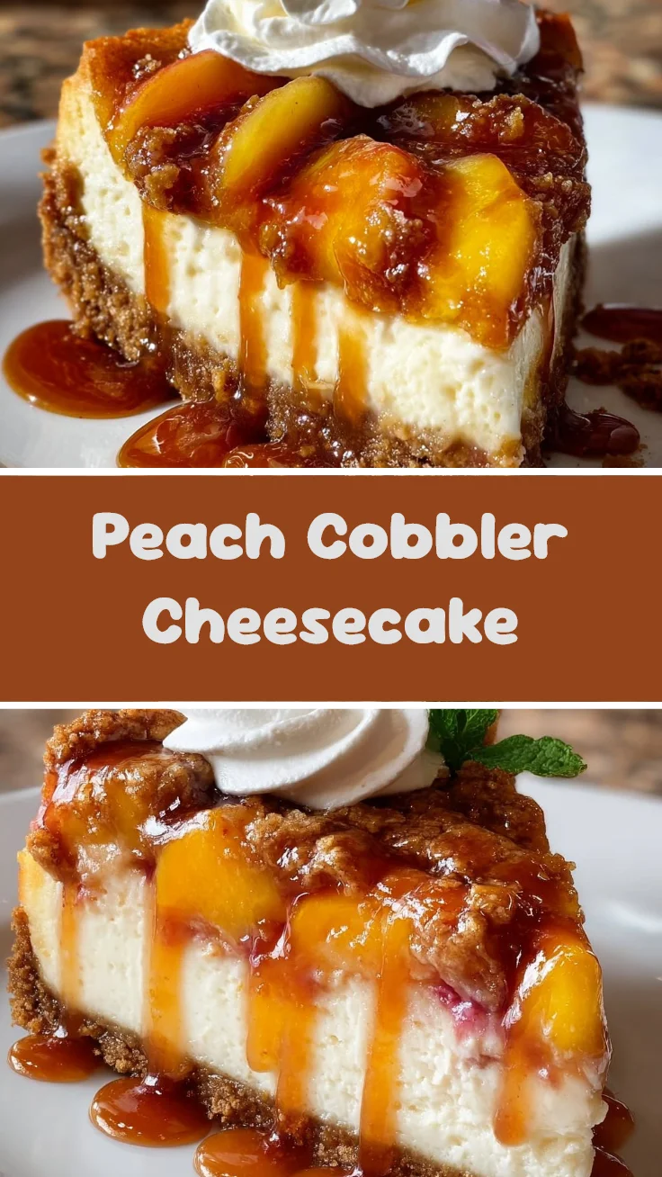 Peach Cobbler Cheesecake 1 Peach Cobbler Cheesecake