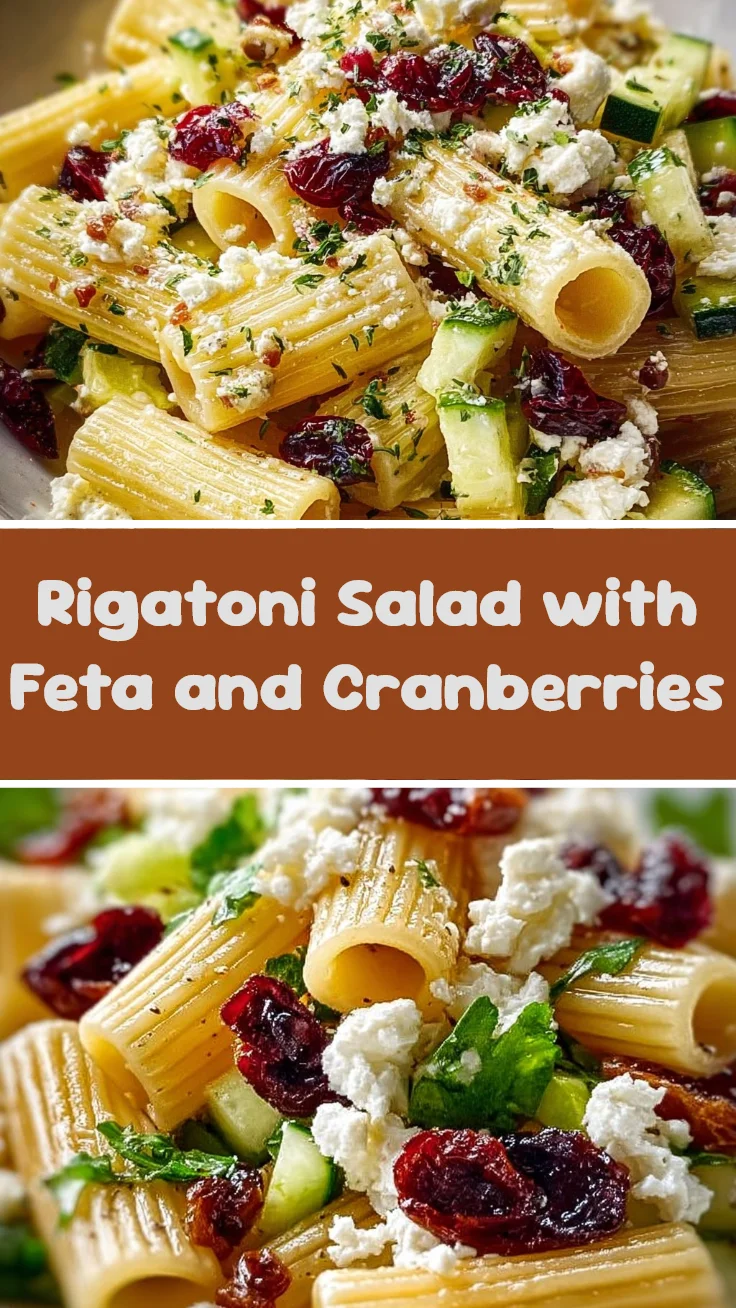 Rigatoni Salad with Feta and Cranberries 1 Rigatoni Salad with Feta and Cranberries