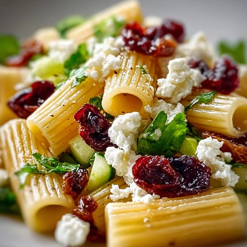 Rigatoni Salad with Feta and Cranberries 2 Rigatoni Salad with Feta and Cranberries