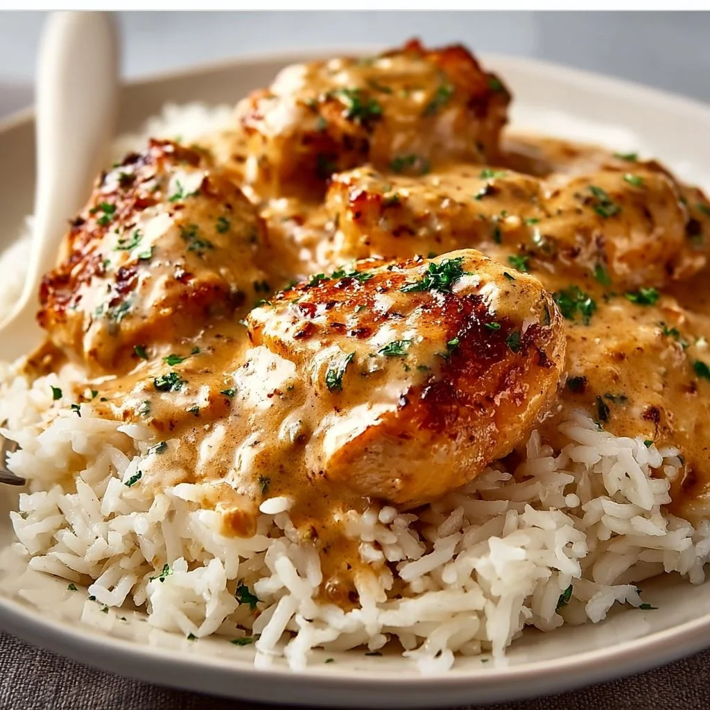 Chicken Mashed Rice Smothered Chicken and Rice