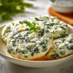 Spinach Cottage Cheese Bagels topped with fresh spinach and cottage cheese.