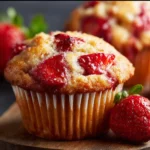 Delicious homemade strawberry muffins fresh out of the oven