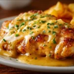 Texas Roadhouse Smothered Chicken 4 Plate of Texas Roadhouse Smothered Chicken topped with savory ingredients