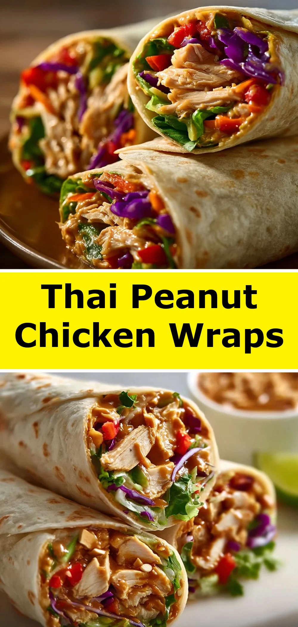 Thai Peanut Chicken Wraps 1 Thai Peanut Chicken Wraps
