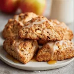 Wholesome Vegan Apple Cinnamon Scones 4 Delicious vegan apple cinnamon scones on a plate