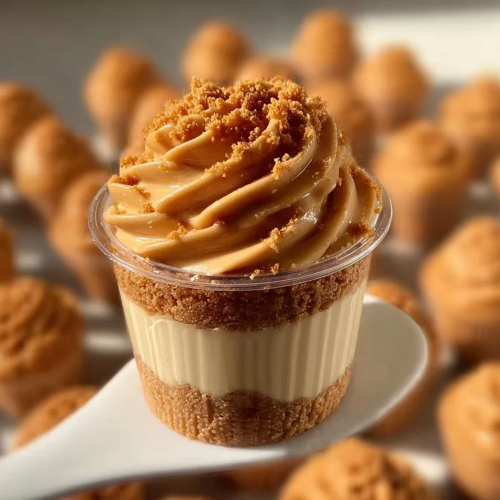 Delicious Biscoff Cheese Cupcake with creamy frosting and Biscoff cookie crumb topping.