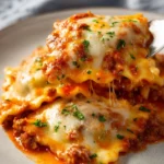 Delicious cheesy baked ravioli topped with melted cheese and herbs
