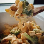 Delicious Chicken and Broccoli Pasta Bake dish ready to serve