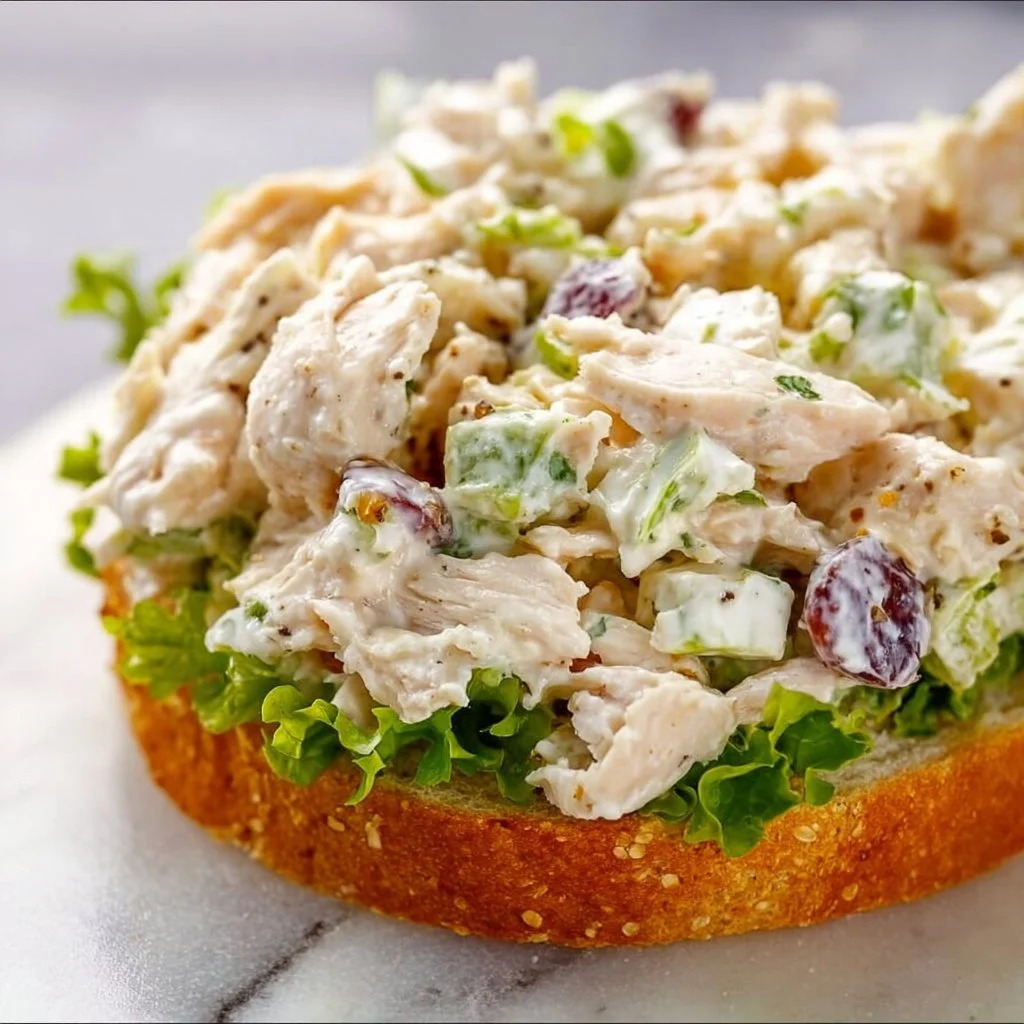 Delicious chicken salad sandwich made with fresh ingredients