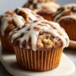 Cinnamon Roll Protein Muffins 3 Delicious cinnamon roll protein muffins freshly baked