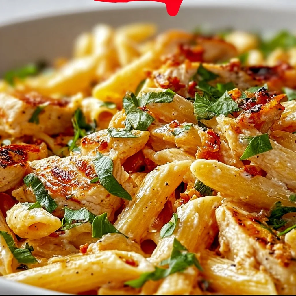 Creamy Crack Chicken Penne dish served in a bowl