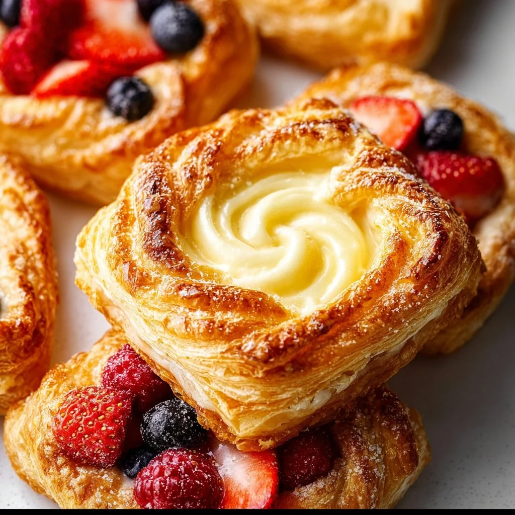 Cream cheese puff pastry with flaky layers and a rich filling