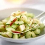 Cucumber Apple Salad with fresh ingredients in a bowl