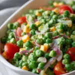 Delicious Dublin Pea Salad with fresh peas, herbs, and vibrant ingredients.