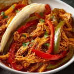 Easy Crockpot Chicken Fajitas 3 Delicious Easy Crockpot Chicken Fajitas served with fresh vegetables