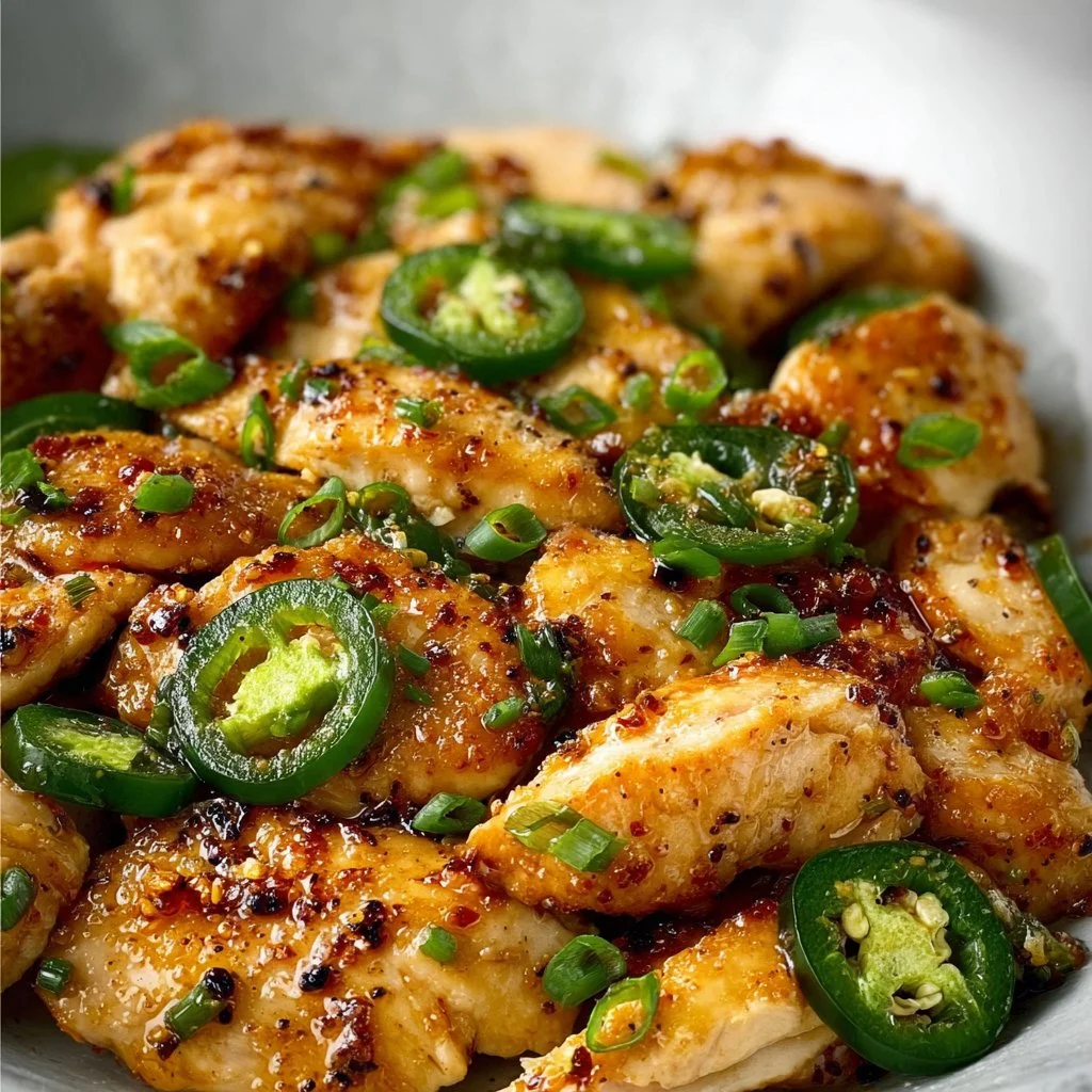 Spicy and flavorful jalapeno chicken dish served on a plate