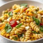 Juicy Street Corn Pasta Salad 3 Juicy street corn pasta salad with fresh ingredients and vibrant colors