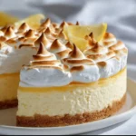 Lemon Meringue Cheesecake 3 Slice of lemon meringue cheesecake topped with fluffy meringue