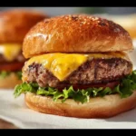 Delicious Wisconsin Butter Burger topped with fresh ingredients