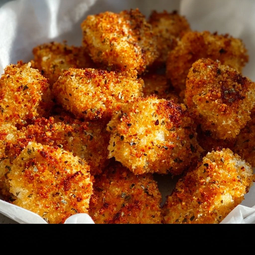 Crispy Air Fryer Ranch-Crusted Chicken Bites served on a plate