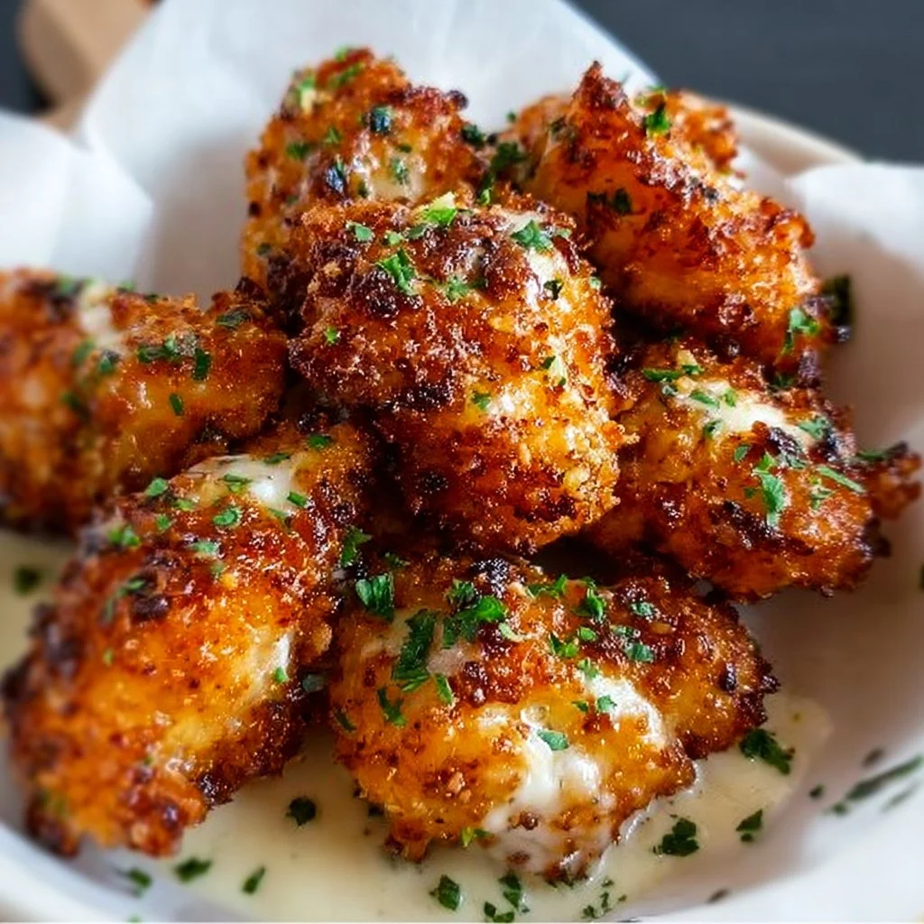 Delicious Baked Garlic Parmesan Wings on a serving platter
