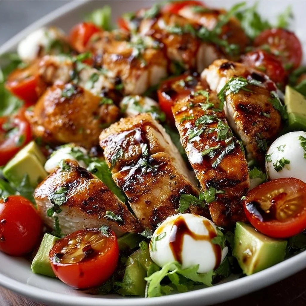 Balsamic-Glazed Chicken Caprese Salad