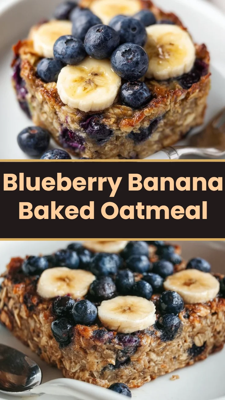 Blueberry Banana Baked Oatmeal