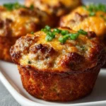 Delicious homemade breakfast sausage muffins fresh out of the oven