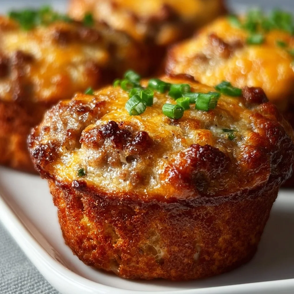 Delicious homemade breakfast sausage muffins fresh out of the oven