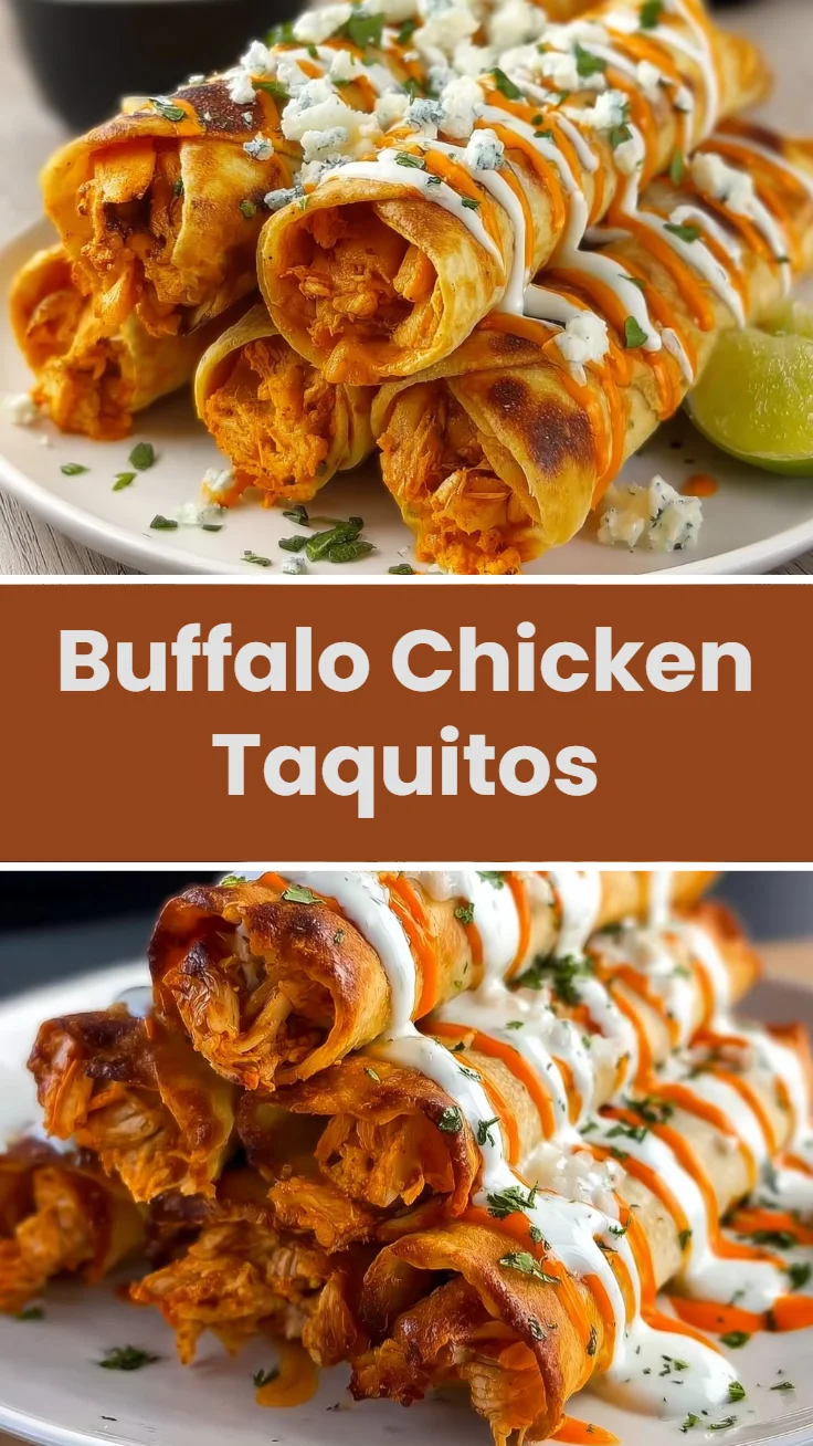 Low-Calorie & High-Protein Buffalo Chicken Taquitos