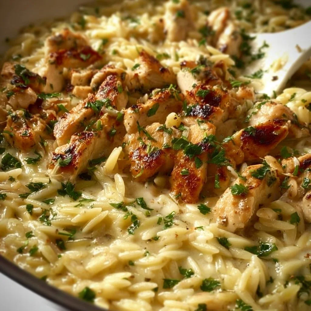 Chicken Alfredo Orzo