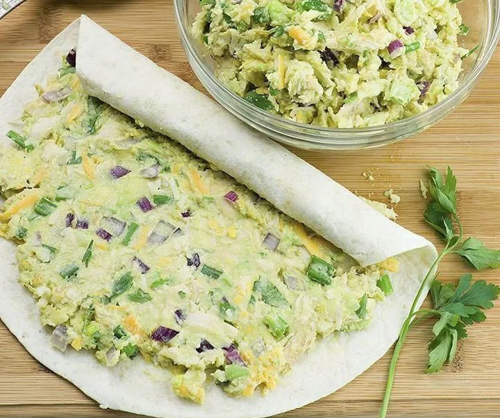 Chicken Avocado Salad Roll Ups