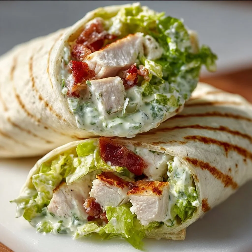Chopped Chicken Caesar Salad Wrap