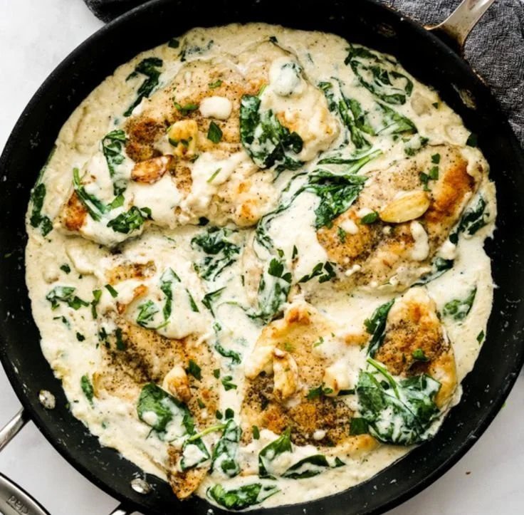 Creamy Spinach Garlic Chicken