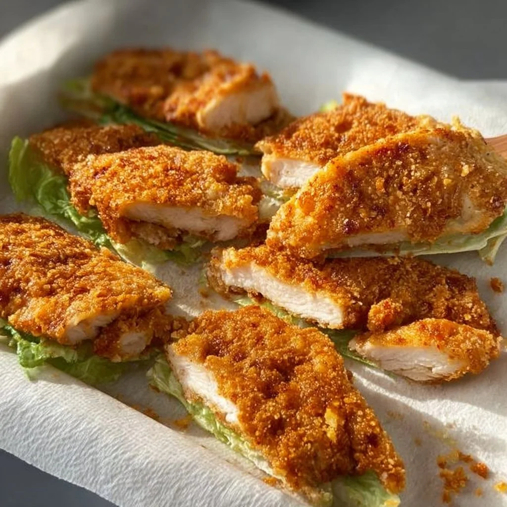 Crispy Chicken and Caesar Salad Wraps on a white plate