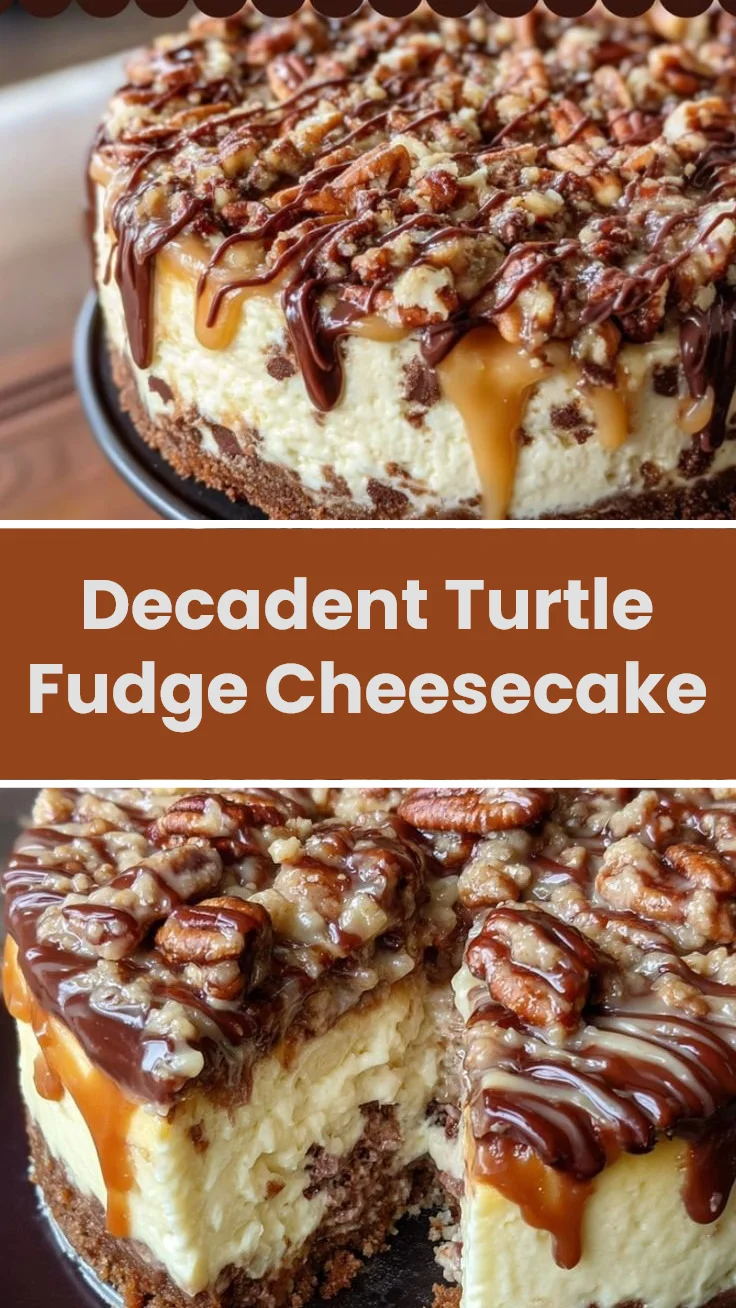 Decadent Turtle Fudge Cheesecake