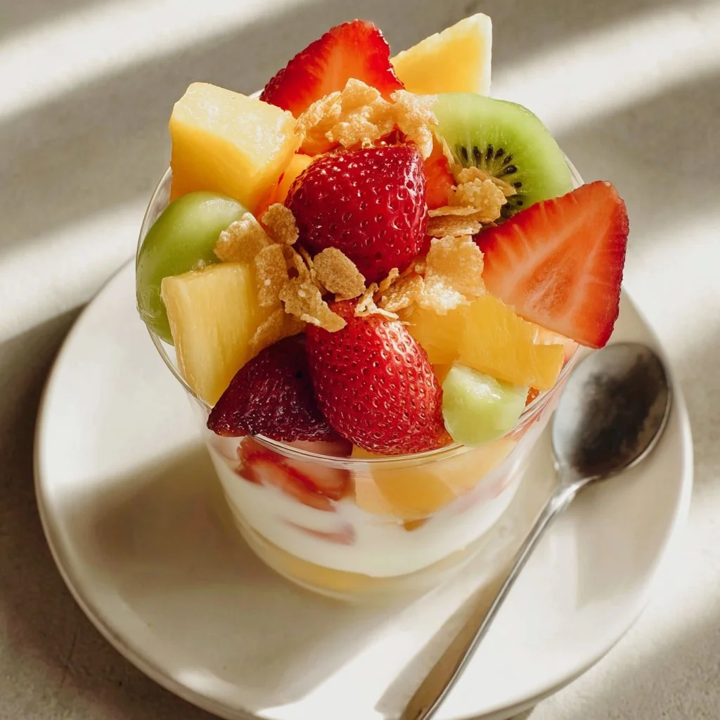 A colorful assortment of fresh fruits including apples, bananas, and berries.